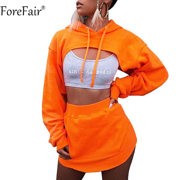 forefair fashion hooded crop + skirt two piece set women streetwear black orange front pocket tracksuit, White;black
forefair fashion hooded crop + skirt two piece set women streetwear black orange front pocket tracksuit, White;black