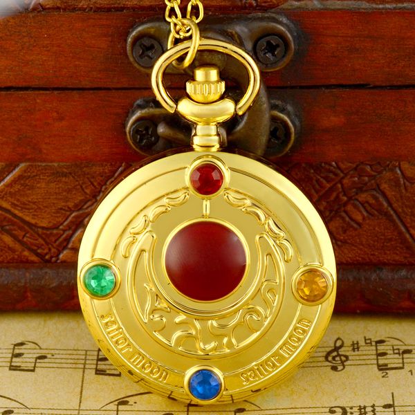 new fashion sailor moon crystal gold quartz pocket watch charm men women pendant necklace clock gift, Slivery;golden
new fashion sailor moon crystal gold quartz pocket watch charm men women pendant necklace clock gift, Slivery;golden