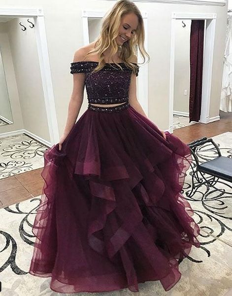 wine red ball gown ruffles prom evening dresses formal gowns off the shoulder with short sleeves beaded sequins tulle party dress, Black
wine red ball gown ruffles prom evening dresses formal gowns off the shoulder with short sleeves beaded sequins tulle party dress, Black