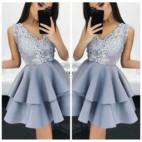 v-neck lace appliques a-line homecoming dresses tiered formal special occasion prom gowns sleeveless tiered skirt short mini sexy, Blue;pink
v-neck lace appliques a-line homecoming dresses tiered formal special occasion prom gowns sleeveless tiered skirt short mini sexy, Blue;pink
