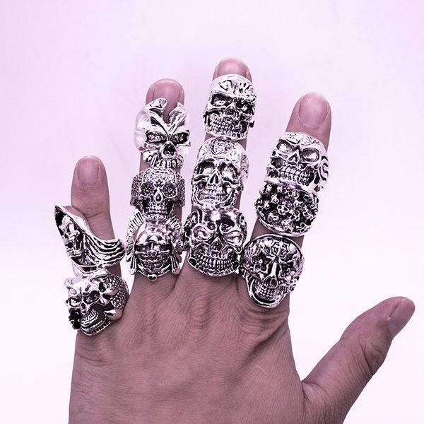 mixed10pcs quality gothic punk assorted wholesale lots skull style bikers men's vintage tibetan silver rings, Golden;silver
mixed10pcs quality gothic punk assorted wholesale lots skull style bikers men's vintage tibetan silver rings, Golden;silver