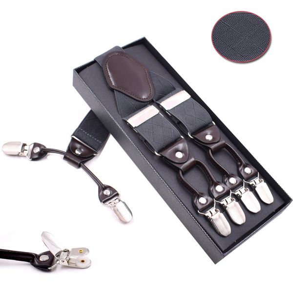 male 6 clips gray elastic suspenders braces suspensorio with box adjustable belt straps tirantes hombre 3.5*120cm, Black;white
male 6 clips gray elastic suspenders braces suspensorio with box adjustable belt straps tirantes hombre 3.5*120cm, Black;white