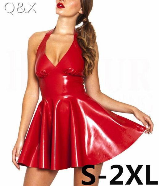xx48 pvc faux leather dress red shiny 2017 halter sleeveless catsuit erotic bondage pleated dress clubwear costume s-xxl, White;black
xx48 pvc faux leather dress red shiny 2017 halter sleeveless catsuit erotic bondage pleated dress clubwear costume s-xxl, White;black