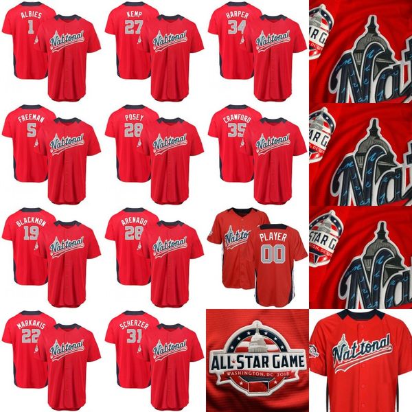 2018 all-star game albies 5 freddie an blackmon markakis kemp posey arenado scherzer national league stiched baseball jersey, Blue;black
2018 all-star game albies 5 freddie an blackmon markakis kemp posey arenado scherzer national league stiched baseball jersey, Blue;black