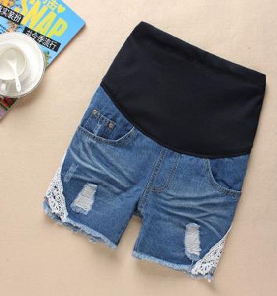 2017 lace decorative elastic waist belly worn hole denim maternity shorts summer new clothes for pregnant women jeans sh-s108, White
2017 lace decorative elastic waist belly worn hole denim maternity shorts summer new clothes for pregnant women jeans sh-s108, White