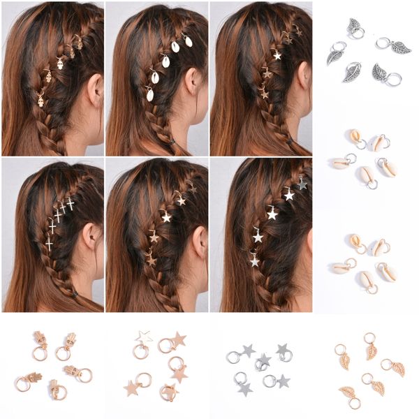 5pcs/set shell leaves stars crosses charm hair accessories hairpins beauty diy dreadlock hair jewelry for girl g47l, Golden;white
5pcs/set shell leaves stars crosses charm hair accessories hairpins beauty diy dreadlock hair jewelry for girl g47l, Golden;white