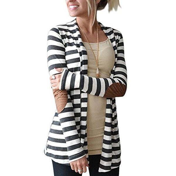 dropshipping 2018 spring cardigan women long sleeve striped printed casual elbow patchwork knitted sweater plus size outerwear, White;black
dropshipping 2018 spring cardigan women long sleeve striped printed casual elbow patchwork knitted sweater plus size outerwear, White;black