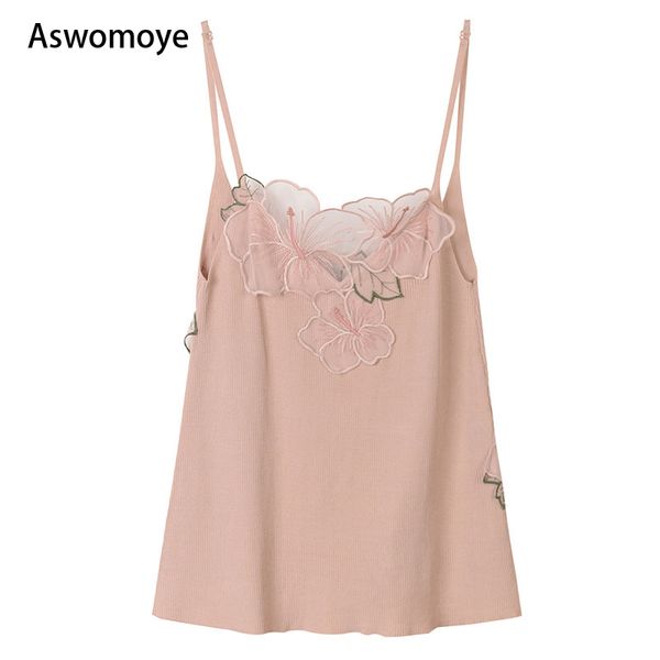 2018 summer new korean style women camis sleeveless appliques lace flower knitted sling female tees, White
2018 summer new korean style women camis sleeveless appliques lace flower knitted sling female tees, White