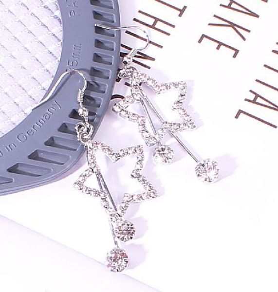 new fashion long style water drill star pendant star stud exaggerated fringed earrings jewelry fashion classic exquisite, Silver
new fashion long style water drill star pendant star stud exaggerated fringed earrings jewelry fashion classic exquisite, Silver