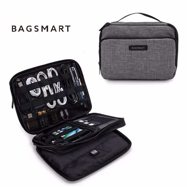 bagsmart double layer phone charger case/travel gear organizer / electronics accessories bag (large, grey
bagsmart double layer phone charger case/travel gear organizer / electronics accessories bag (large, grey
