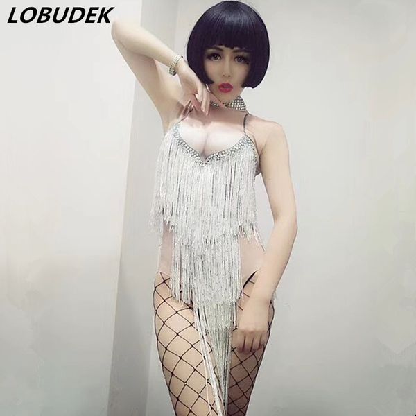white long tassel nude bodysuit nightclub women dj singer stage wear bar leading dancer pole dancing performance clothing dance costume, Black;red
white long tassel nude bodysuit nightclub women dj singer stage wear bar leading dancer pole dancing performance clothing dance costume, Black;red