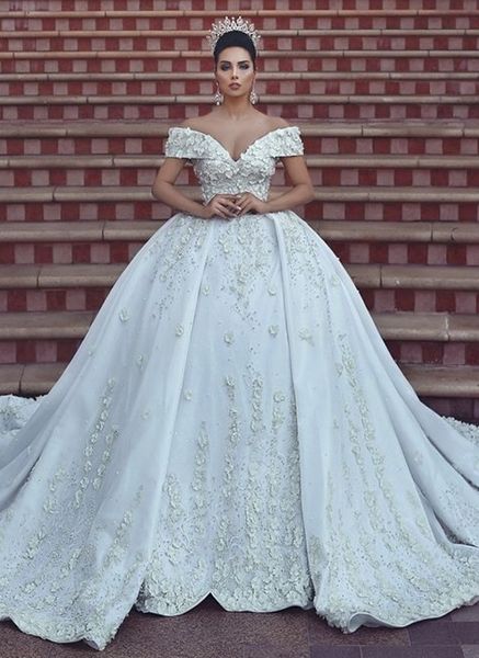 plus size luxury dubai arabic lace wedding dresses lace applique off shoulder 3d floral applique wedding dress bridal gowns vestido de novia, White
plus size luxury dubai arabic lace wedding dresses lace applique off shoulder 3d floral applique wedding dress bridal gowns vestido de novia, White