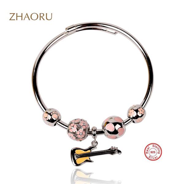 zhaoru authentique 925 sterling silver bangle with pink enamel crystal bracelet for women fashion jewelry silve bangle, Golden;silver
zhaoru authentique 925 sterling silver bangle with pink enamel crystal bracelet for women fashion jewelry silve bangle, Golden;silver
