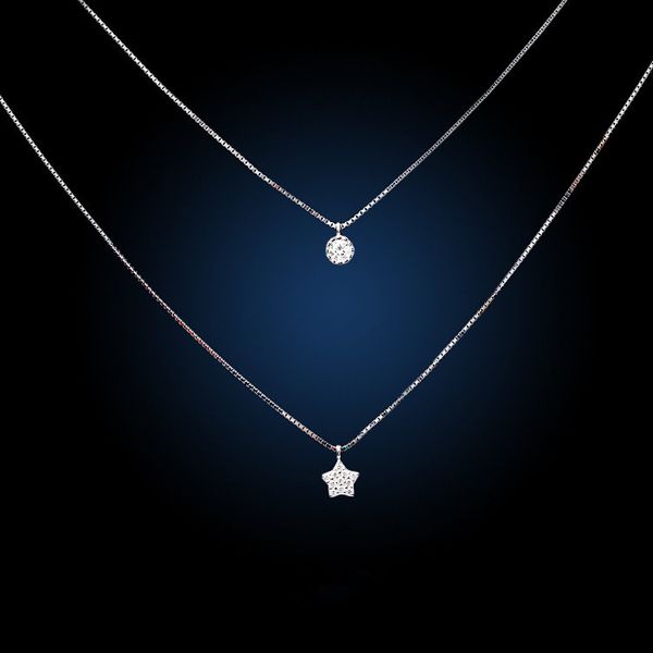 five angle star double clavicle chain s925 sterling silver female pendant valentine's day woman
five angle star double clavicle chain s925 sterling silver female pendant valentine's day woman