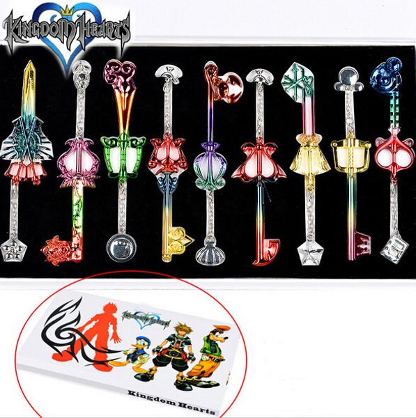9pcs/lot kingdom hearts chain beautiful colorful metal keychain key chains with gift box, Silver
9pcs/lot kingdom hearts chain beautiful colorful metal keychain key chains with gift box, Silver