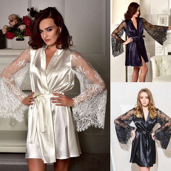 summer new women robe silk satin robes wedding bridesmaid bride gown kimono solid lace mini robes fashion, Black;red
summer new women robe silk satin robes wedding bridesmaid bride gown kimono solid lace mini robes fashion, Black;red