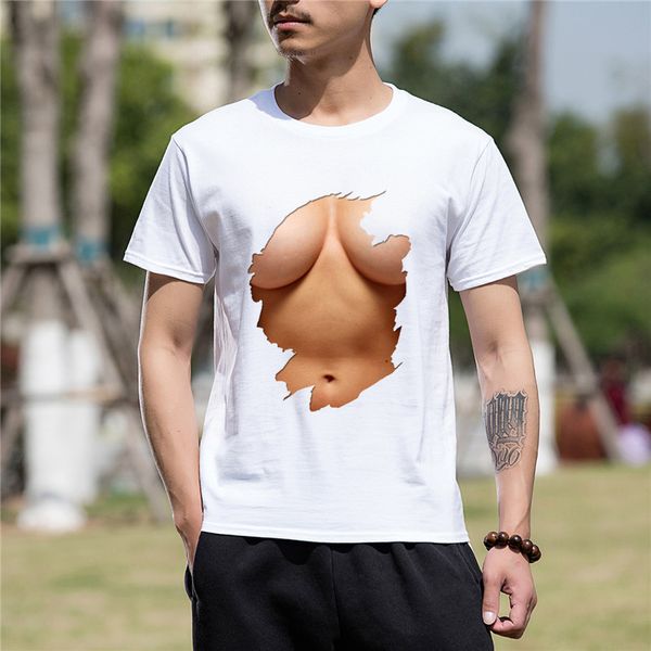 fake chest big boobs stomach six pack abs men's short sleeve t-shirts,cotton casual funny hip hop shirt for men muscle, White;black
fake chest big boobs stomach six pack abs men's short sleeve t-shirts,cotton casual funny hip hop shirt for men muscle, White;black