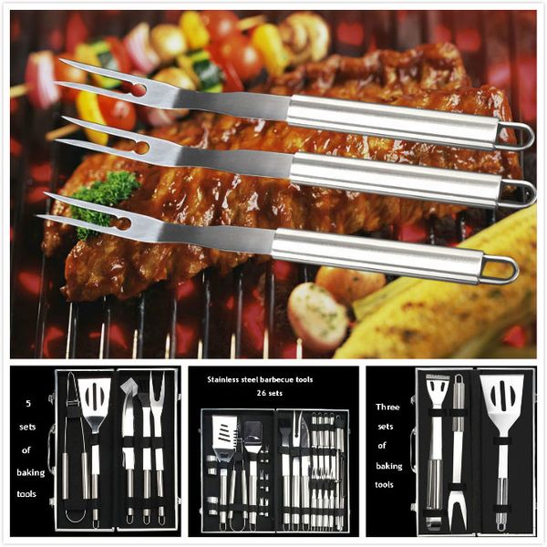 outdoor barbecue tool set bbq stainless steel baking supplies grilled knife fork 3 sets of 5 sets of 26 sets
outdoor barbecue tool set bbq stainless steel baking supplies grilled knife fork 3 sets of 5 sets of 26 sets