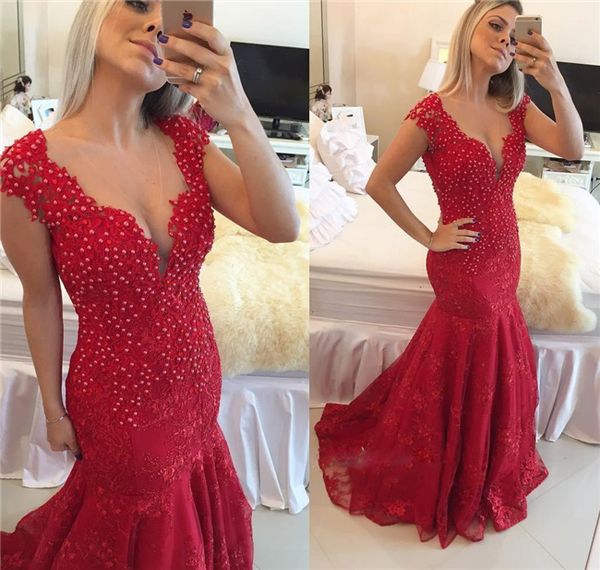 burgundy arabic style mermaid prom dresses dark red v neck see through button back lace pearls cap sleeves reception evening gowns, Black
burgundy arabic style mermaid prom dresses dark red v neck see through button back lace pearls cap sleeves reception evening gowns, Black
