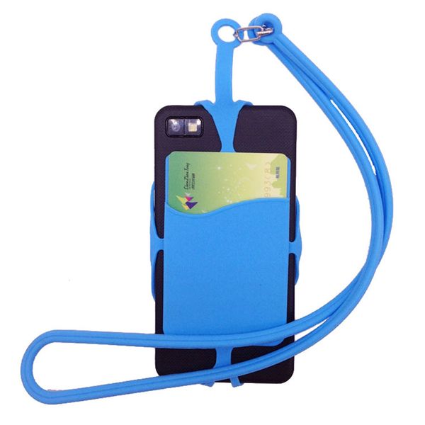 

Card bag holder ilicone lanyard neck trap necklace ling card holder trap for iphone x 8 univer al mobile cell phone ca436