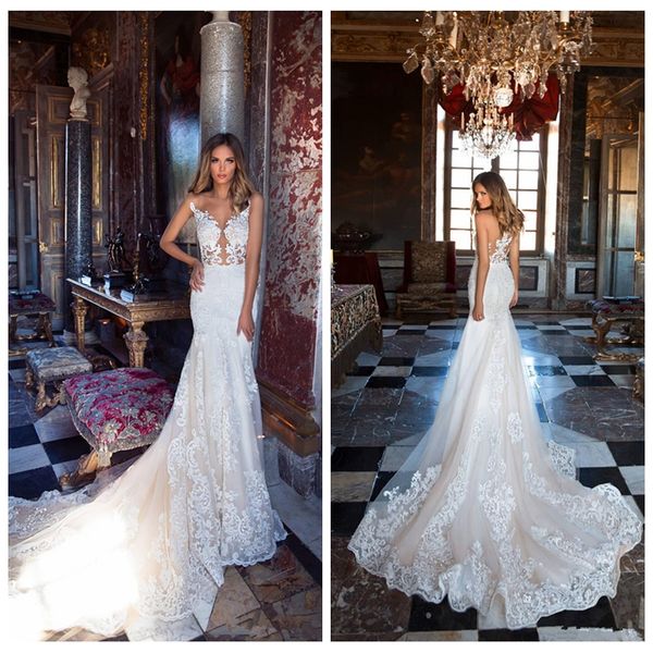 2021 sheer champagne lace appliques mermaid wedding dresses sleeveless beautiful wedding bridal gowns vintage, White
2021 sheer champagne lace appliques mermaid wedding dresses sleeveless beautiful wedding bridal gowns vintage, White
