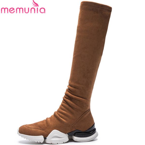 memunia 2018 new arrival knee high boots women round toe autumn winter boots fashion stretch socks comfortable flat shoes, Black
memunia 2018 new arrival knee high boots women round toe autumn winter boots fashion stretch socks comfortable flat shoes, Black