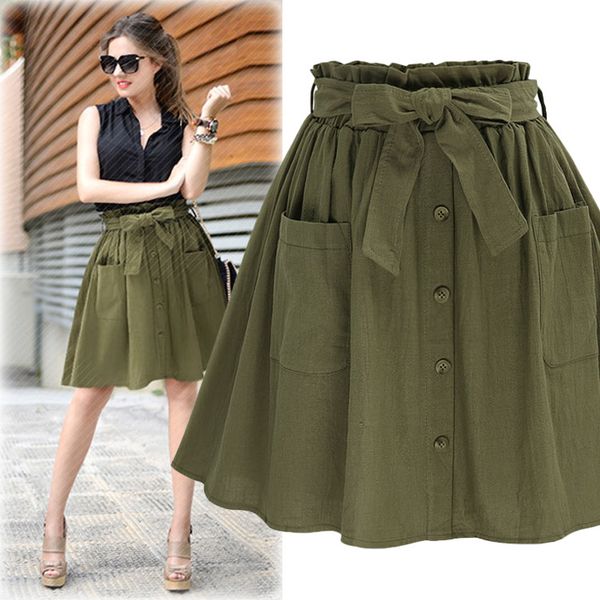 high elasticity waist pocket skirt women army green black cotton 2018 new summer a-line casual pleated mini skirt women clothing
high elasticity waist pocket skirt women army green black cotton 2018 new summer a-line casual pleated mini skirt women clothing