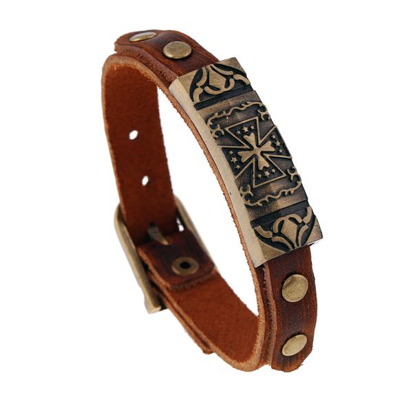 alloy rivet cross bracelets men women vintage genuine leather bangle lovers bracelets personality hip-hop rock punk jewelry, Golden;silver
alloy rivet cross bracelets men women vintage genuine leather bangle lovers bracelets personality hip-hop rock punk jewelry, Golden;silver