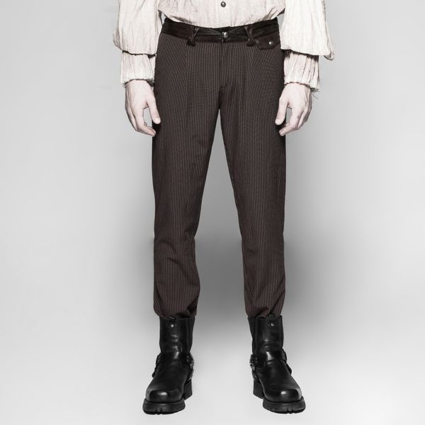 2018 new fashion gothic pinstripe simple steampunk trousers men's striped trousers punk style pocket black brown party pants
2018 new fashion gothic pinstripe simple steampunk trousers men's striped trousers punk style pocket black brown party pants