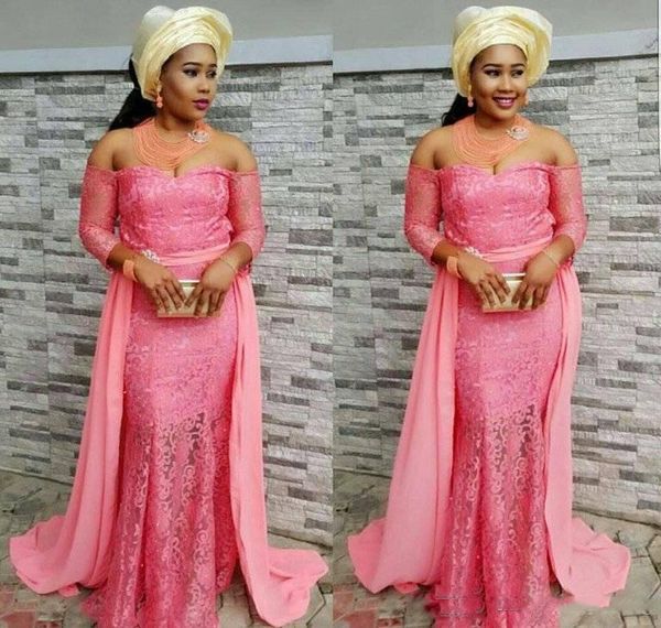 2019 arabic dubai nigerian lace evening dress off-the-shoulder detachable train formal holiday wear prom party gown custom made plus size, Black;red
2019 arabic dubai nigerian lace evening dress off-the-shoulder detachable train formal holiday wear prom party gown custom made plus size, Black;red