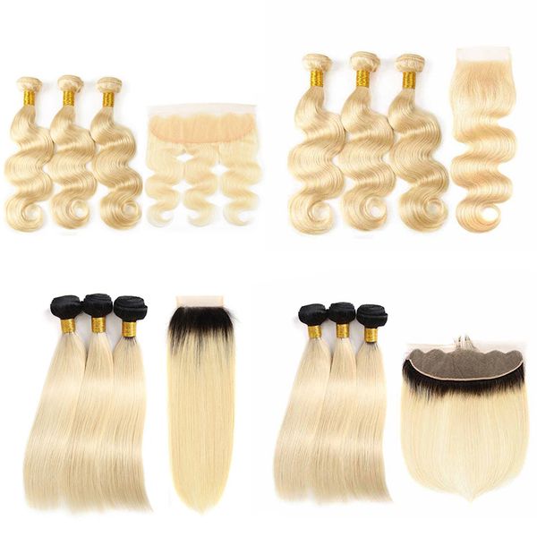 #613 peruvian body wave 13x4 lace frontal with bundles platinum ombre blonde pre plucked full lace band frontal closure weave, Black;brown
#613 peruvian body wave 13x4 lace frontal with bundles platinum ombre blonde pre plucked full lace band frontal closure weave, Black;brown