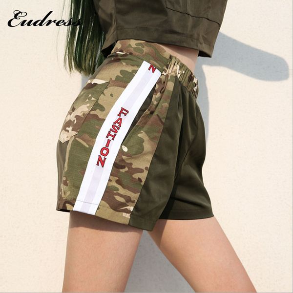 eudress 2018 summer army green casual womens shorts elastic waist camouflage loose patchwork simple korean style feminino shorts, White;black
eudress 2018 summer army green casual womens shorts elastic waist camouflage loose patchwork simple korean style feminino shorts, White;black