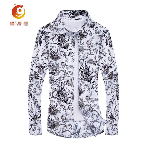 white long sleeve floral shirt men 2017 spring man shirt fashion slim fit casual shirts men hawaiian plus size, White;black
white long sleeve floral shirt men 2017 spring man shirt fashion slim fit casual shirts men hawaiian plus size, White;black