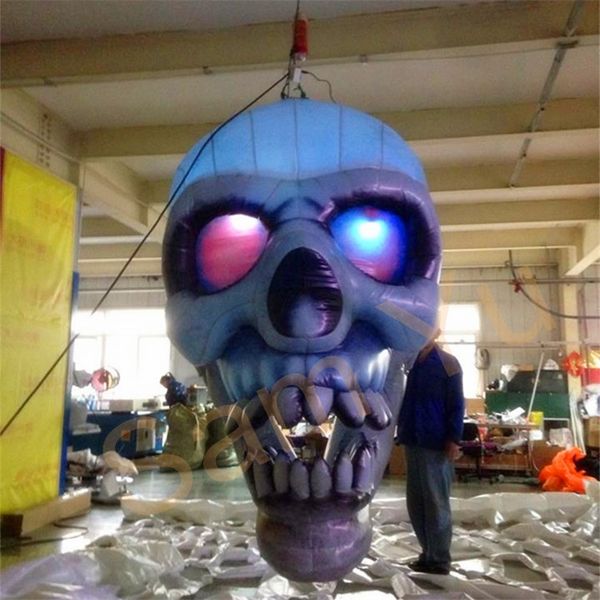 2.5m outdoor horrible inflatables halloween decorative inflatable skull with led for nightclub ceiling halloween decoration 
2.5m outdoor horrible inflatables halloween decorative inflatable skull with led for nightclub ceiling halloween decoration