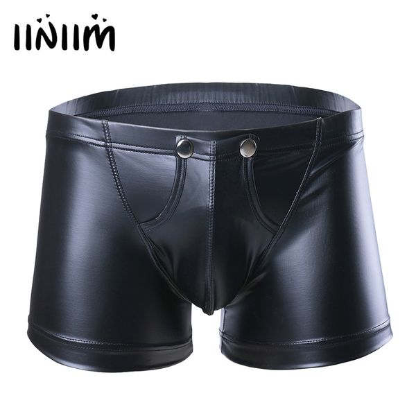 iiniim men lingerie faux leather shorts underpants underwear open press buon with bulge pouch boxer shorts for mens, Black;white
iiniim men lingerie faux leather shorts underpants underwear open press buon with bulge pouch boxer shorts for mens, Black;white