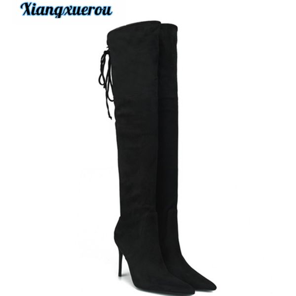 xiangxue in autumn and winter of 2018, the new style of high-heeled boots with pointed toes and high heels will show the thin kn, Black
xiangxue in autumn and winter of 2018, the new style of high-heeled boots with pointed toes and high heels will show the thin kn, Black