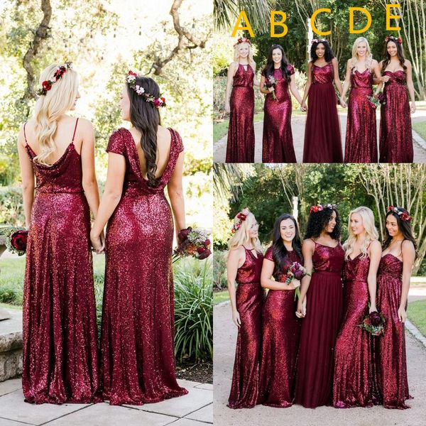 burgundy strapless backless long bridesmaid dresses 2018 sparkling sequined wedding guest dresses plus size maid of honor gowns, White;pink
burgundy strapless backless long bridesmaid dresses 2018 sparkling sequined wedding guest dresses plus size maid of honor gowns, White;pink