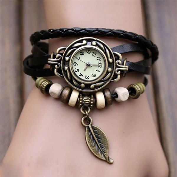 gemixi 2018 new 1pc womens bracelet vintage weave wrap quartz leather leaf beads wrist watches reloj hombre, Slivery;brown
gemixi 2018 new 1pc womens bracelet vintage weave wrap quartz leather leaf beads wrist watches reloj hombre, Slivery;brown