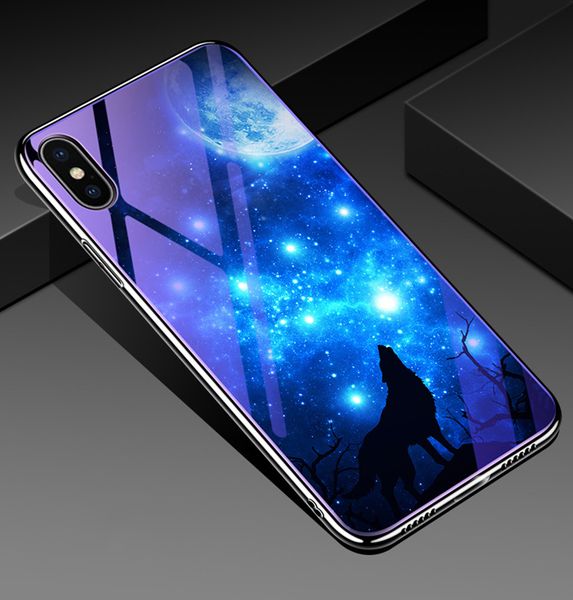 2018 electro plating blue light for samsung s9 glass case tempered glass phone case for s8 protecive phone cover
