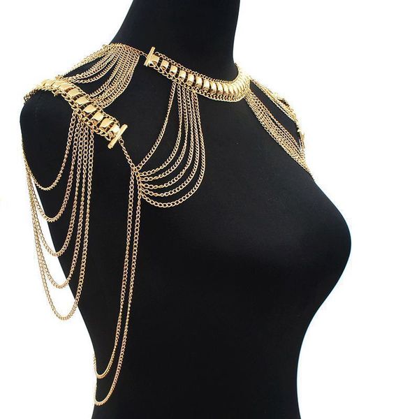new lady tassels link harness chain necklace jewelry body shoulder necklace exaggerated women fashion body jewelry, Silver
new lady tassels link harness chain necklace jewelry body shoulder necklace exaggerated women fashion body jewelry, Silver