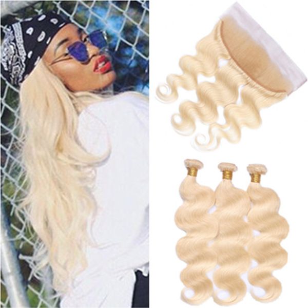 #613 bleach blonde russian virgin human hair 3bundles with frontal body wave blonde full lace frontal closure with weaves extensions, Black;brown
#613 bleach blonde russian virgin human hair 3bundles with frontal body wave blonde full lace frontal closure with weaves extensions, Black;brown