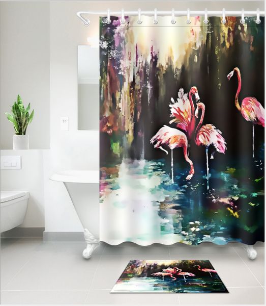 painted flamingos 3d pattern print custom waterproof bathroom modern shower curtain polyester fabric bathroom curtain door mat sets
painted flamingos 3d pattern print custom waterproof bathroom modern shower curtain polyester fabric bathroom curtain door mat sets