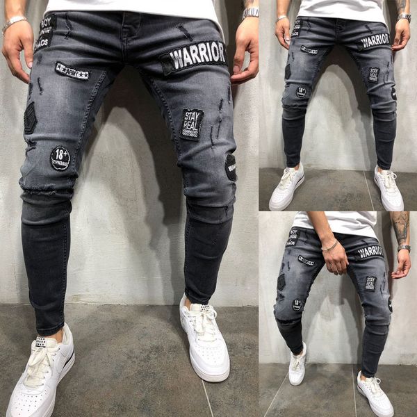 pants 2018 new brand mens fashion skinny stretch hip hop casual distressed ripped freyed pants, Black
pants 2018 new brand mens fashion skinny stretch hip hop casual distressed ripped freyed pants, Black