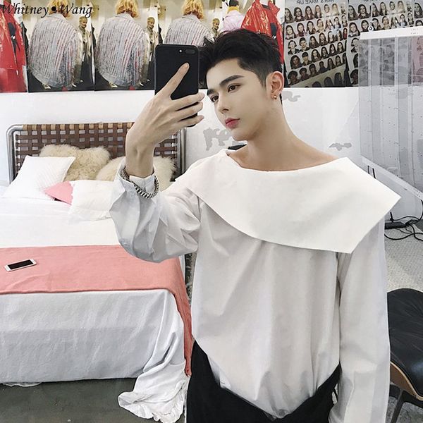 whitney wang 2018 autumn winter fashion streetwear designer style asymmetrical sailor collar shirt men tops women blouse blusas, White;black
whitney wang 2018 autumn winter fashion streetwear designer style asymmetrical sailor collar shirt men tops women blouse blusas, White;black