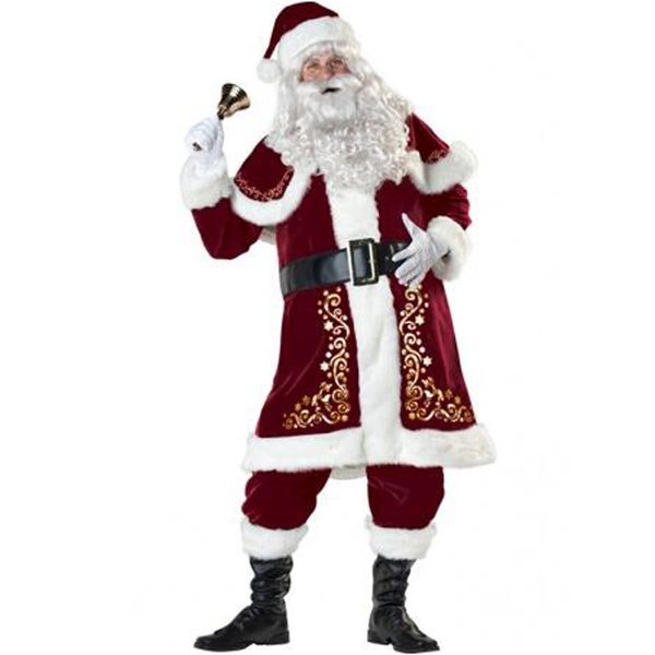 man's santa claus costume deluxe velvet christmas xmas cosplay fancy dress, Black;red
man's santa claus costume deluxe velvet christmas xmas cosplay fancy dress, Black;red