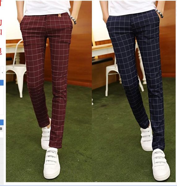 2016 autumn and winter fashion plaid trousers men's casual skinny pants trousers fashion slim casual pants, Black
2016 autumn and winter fashion plaid trousers men's casual skinny pants trousers fashion slim casual pants, Black