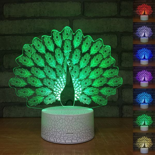 peacock night lamp 3d acrylic led night light touch 7 color change desk table lamp party decorative light
peacock night lamp 3d acrylic led night light touch 7 color change desk table lamp party decorative light