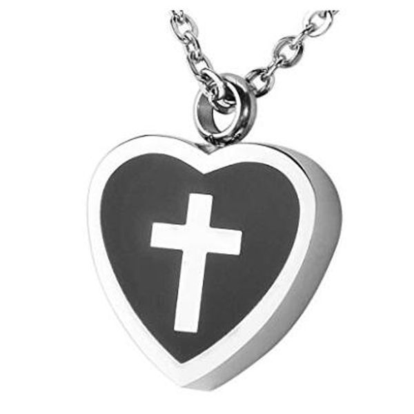 fashion jewelry heart with cross urn necklace for ashes - cremation jewelry stainless steel memorial keepsake pendant, Silver
fashion jewelry heart with cross urn necklace for ashes - cremation jewelry stainless steel memorial keepsake pendant, Silver