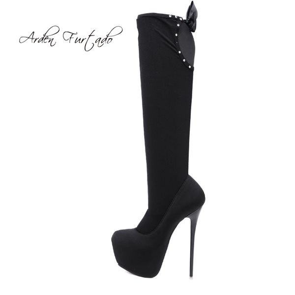 2018 spring autumn boots platform high heels 16cm stilettos butterfly knot booties fashion women's shoes ladies stretch boots, Black
2018 spring autumn boots platform high heels 16cm stilettos butterfly knot booties fashion women's shoes ladies stretch boots, Black