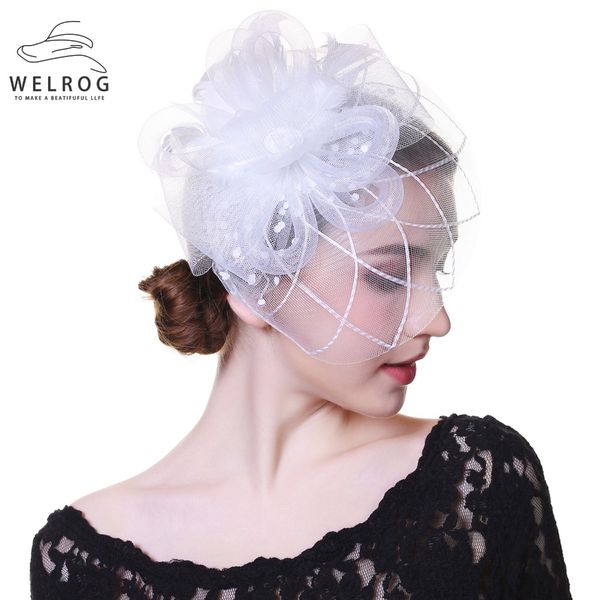 welrog fascinators hat for women party white headband wedding cocktail flower mesh feathers hair clip, Blue;gray
welrog fascinators hat for women party white headband wedding cocktail flower mesh feathers hair clip, Blue;gray